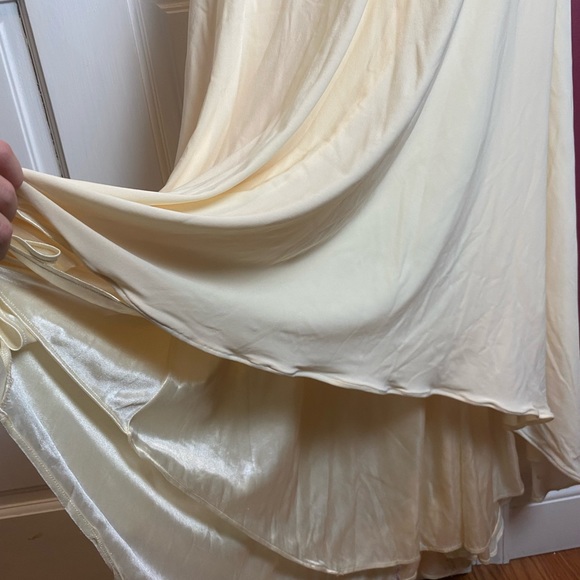 Gorgeous Crème White Gold Prom Pageant Beaded Dress - Picture 6 of 9